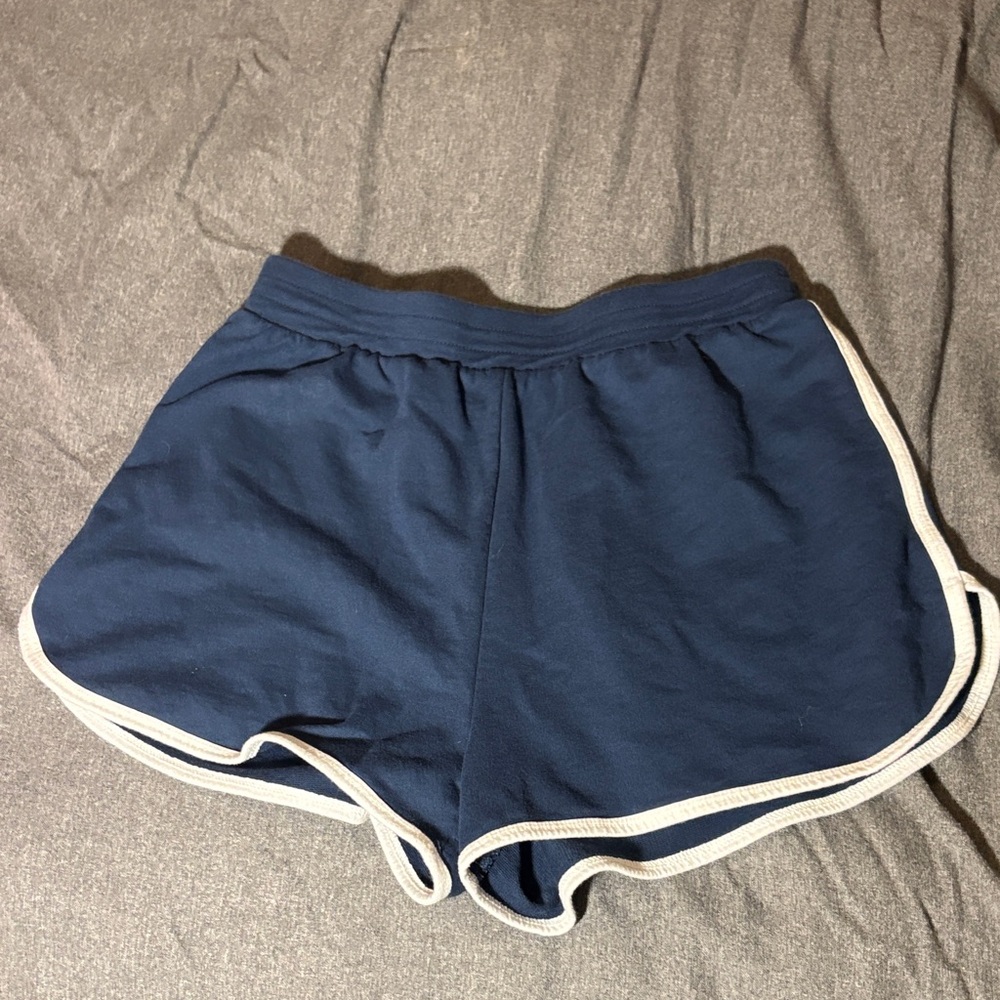 Navy Blue Women's Shorts with White Trim